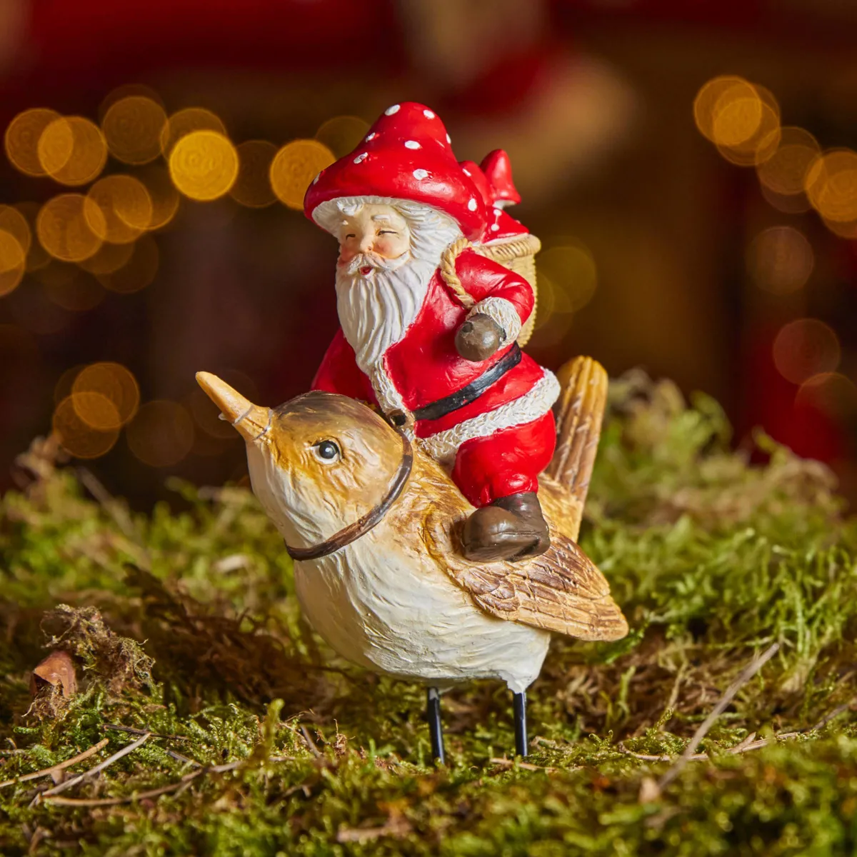Babbo Natale decorativo (H11 cm) Scoiattolo Nocciola Rosso