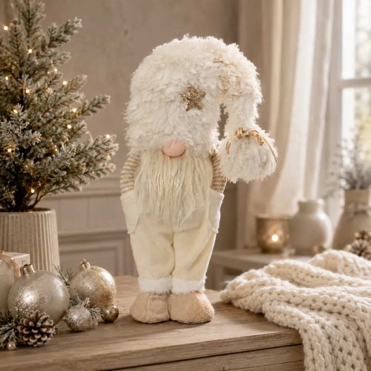 Folletto di Natale (H45 cm) Golmart lo scandinavo Crema