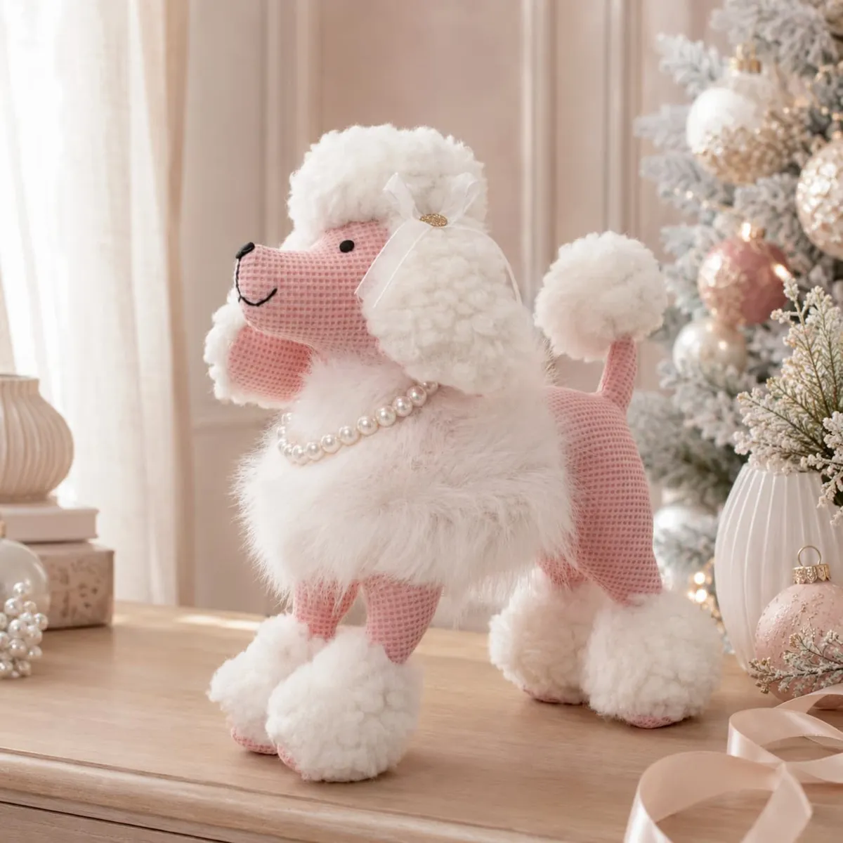 Cane decorativo (H29 cm) Hortense il barboncino Rosa