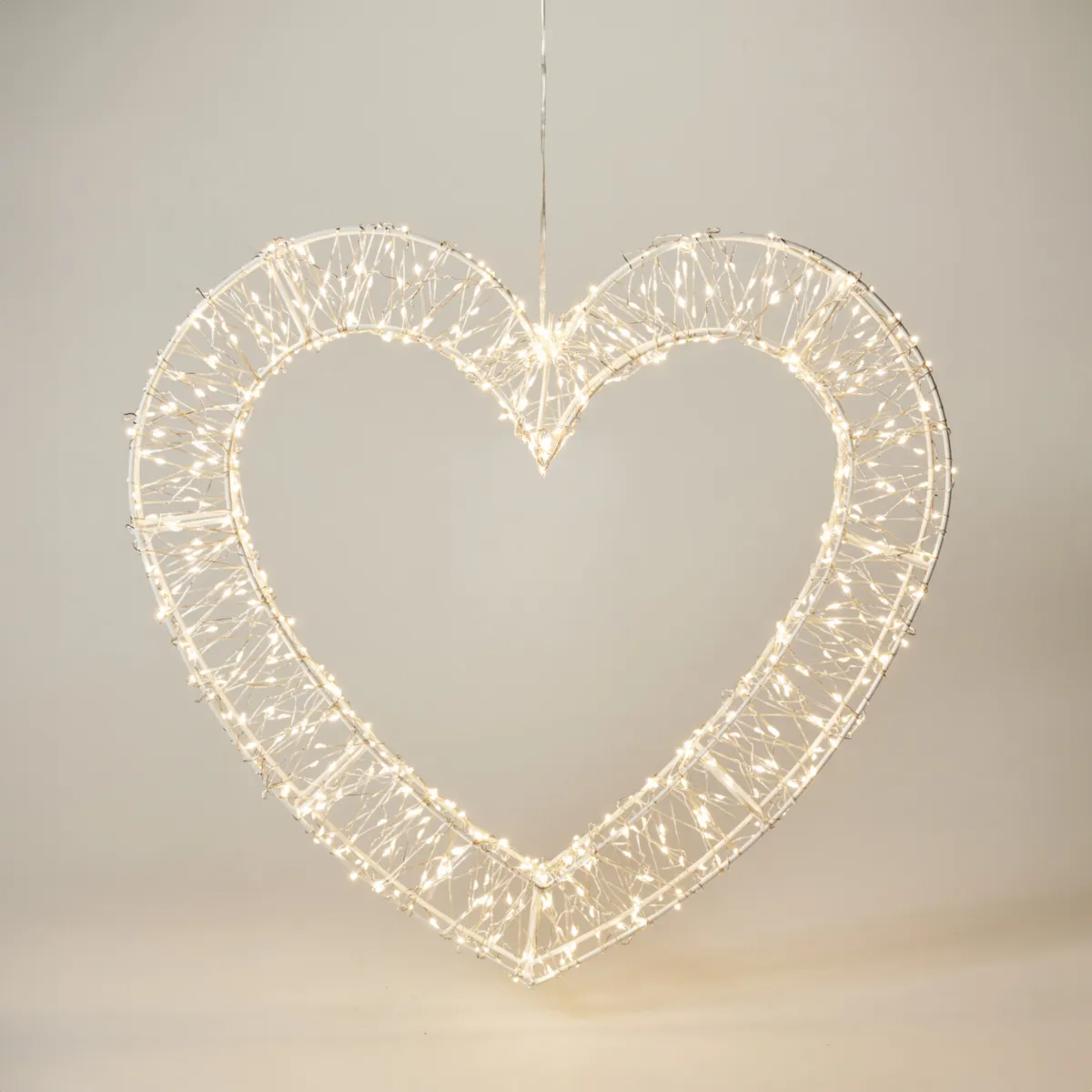 Sospensione luminosa 720 LED (H46 cm) Cuore di Natale Bianco caldo