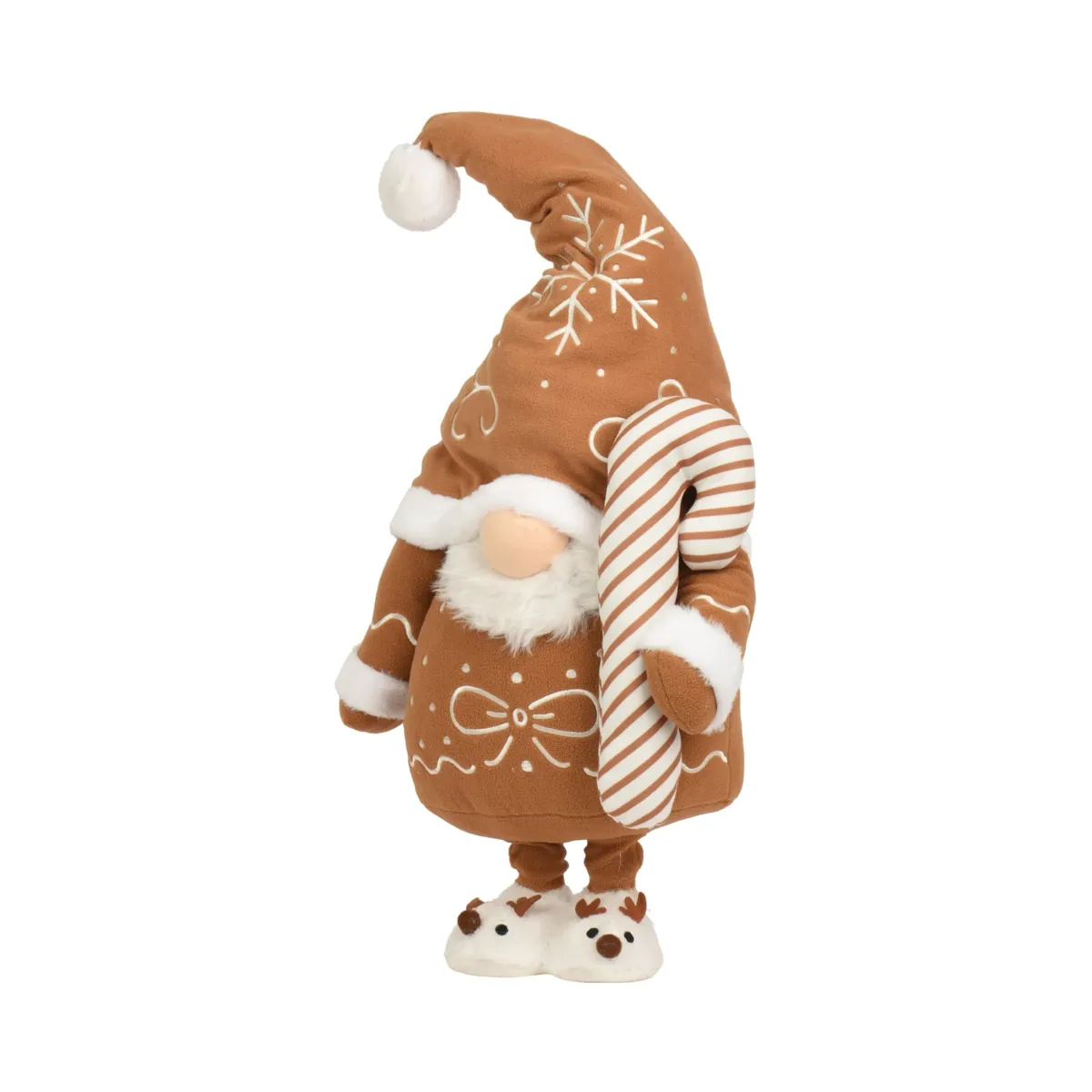 Figura natalizia in piedi (H90 cm) Norbert folletto Canna di zucchero Marrone chiaro