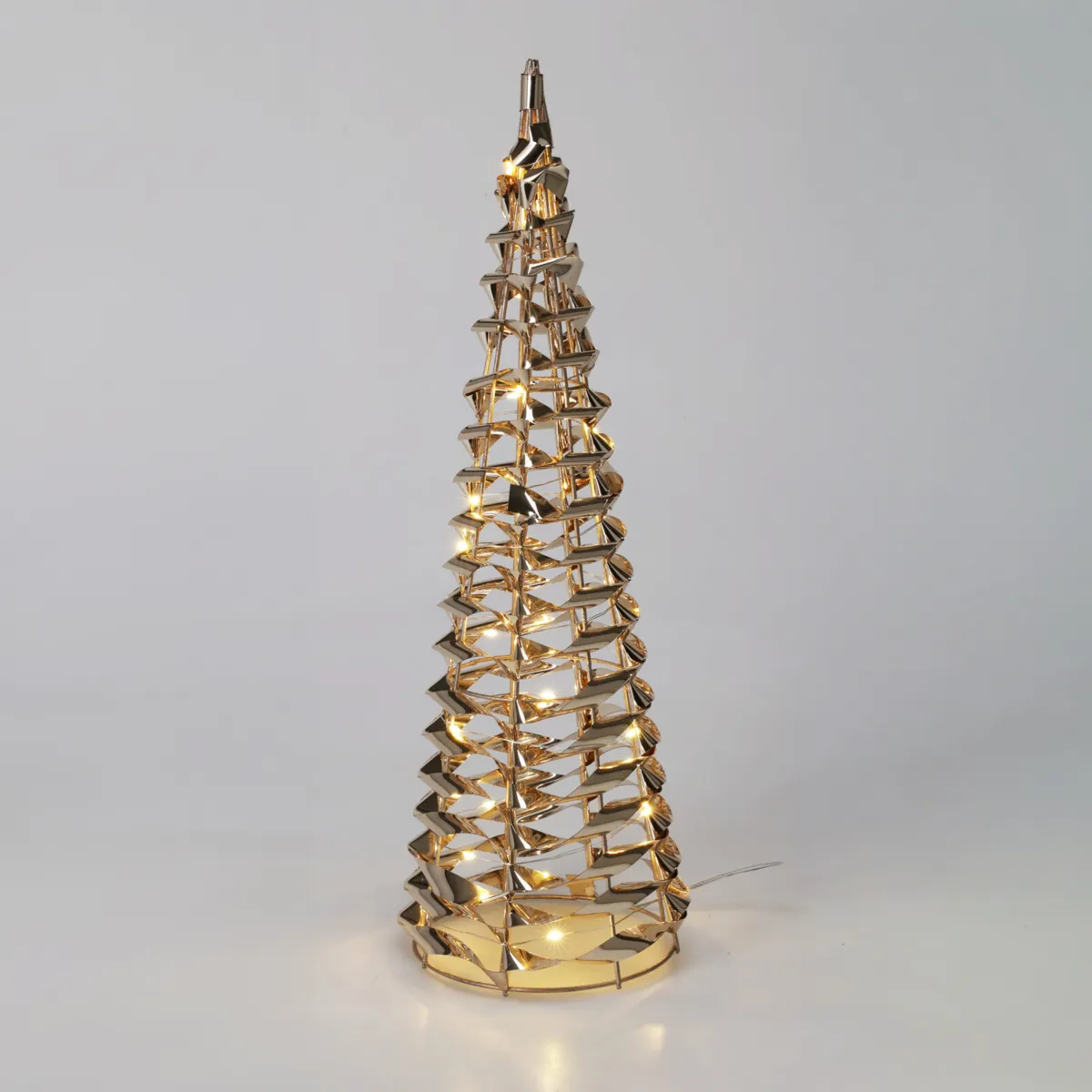 Cono luminoso a pile 30 Micro Led (H40 cm) Christmas Oro