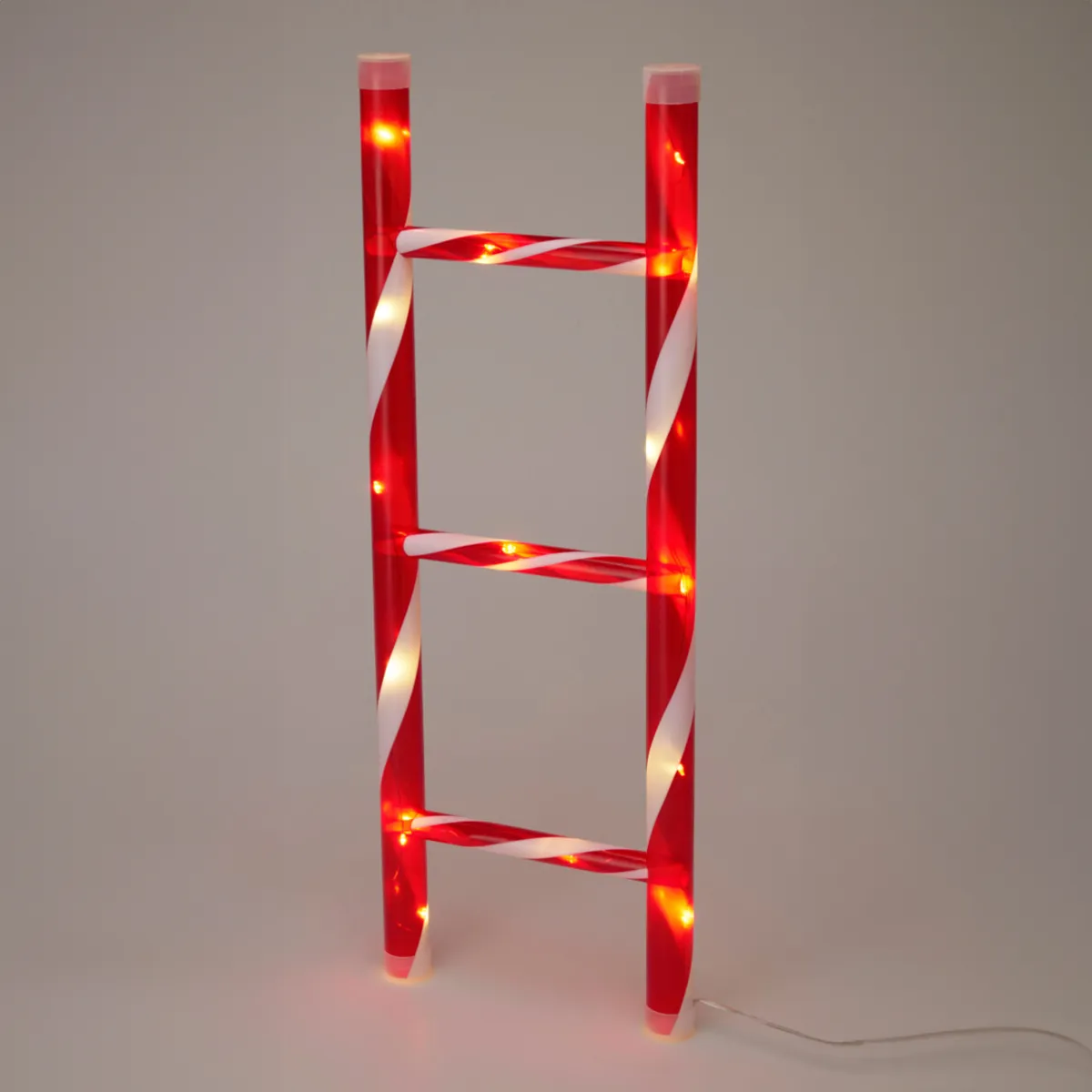 Scala luminosa a pile 21 LED (H50 cm) Natale Tradizionale Rosso