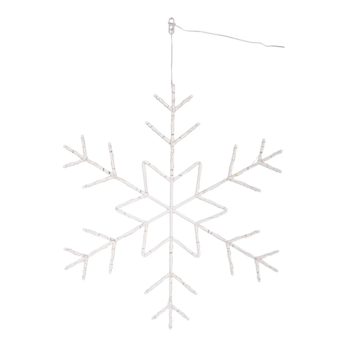 Fiocco di neve luminoso 120 micro Led (H53 cm) Ice Bianco caldo