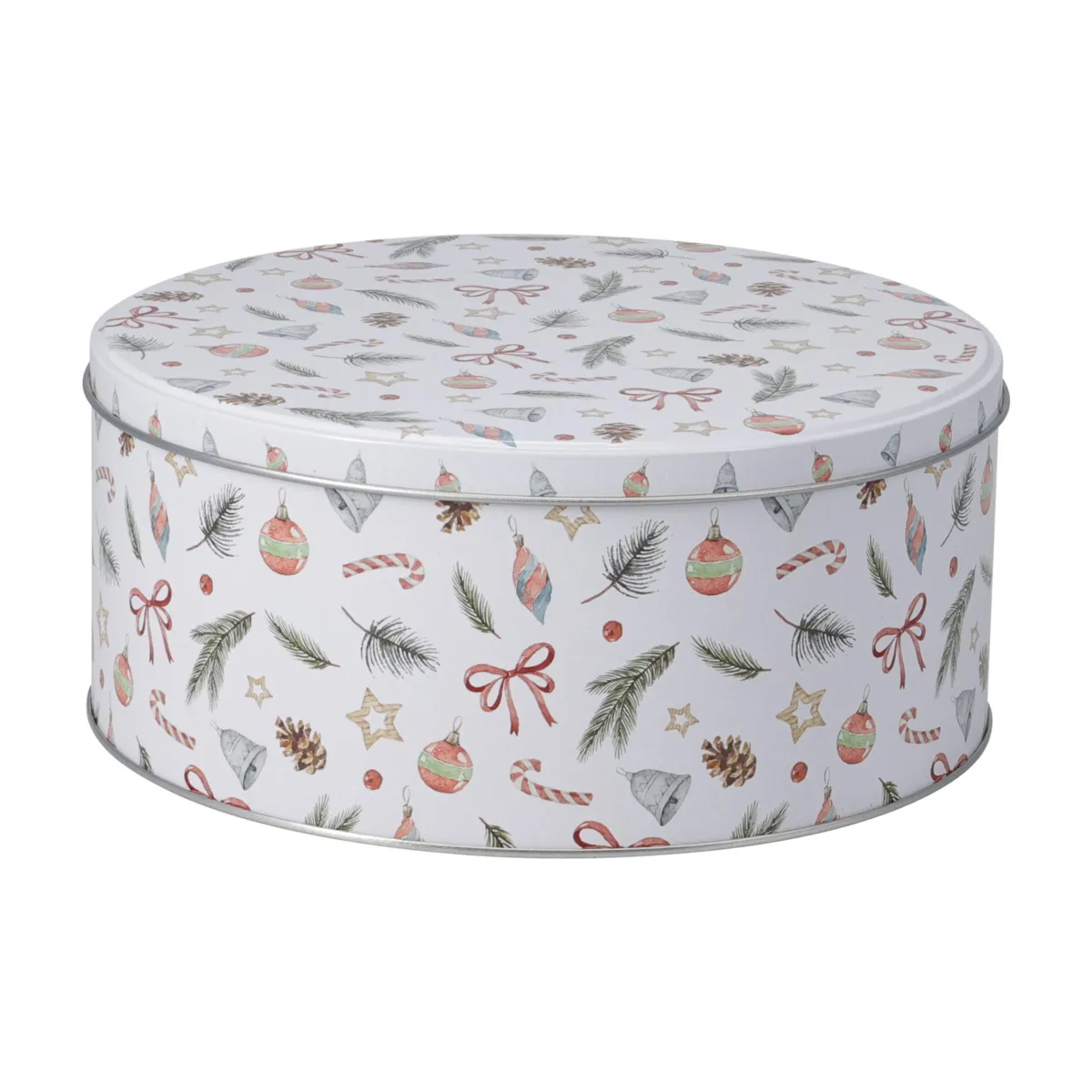 Set di 3 scatole rotonde in metallo Pan di zenzero Bianco