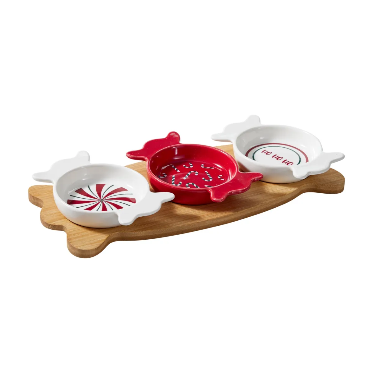 Set per tapas 3 ciotole (29 x 10 cm) Caramelle Rosso e bianco