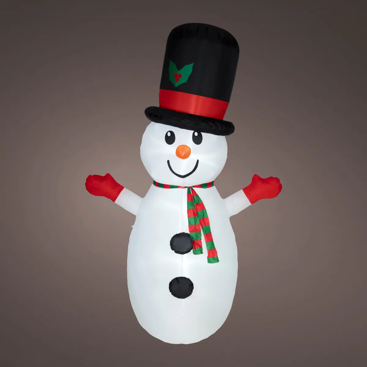 Grande pupazzo di neve gonfiabile e luminosa (H245 cm) Happy Bianco freddo