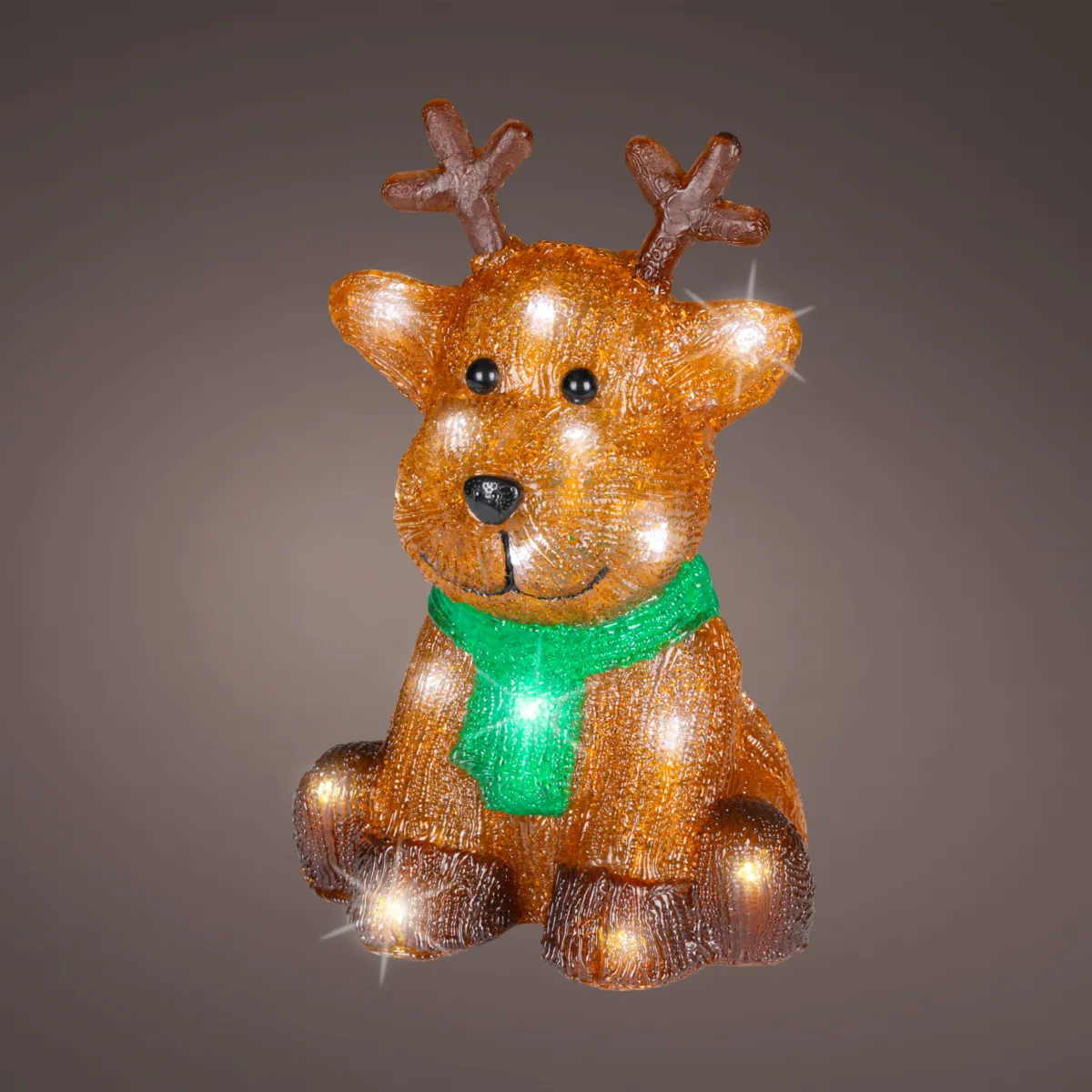 Renna luminosa Funziona a pile 20 LED (H25 cm) Rudy Bianco freddo