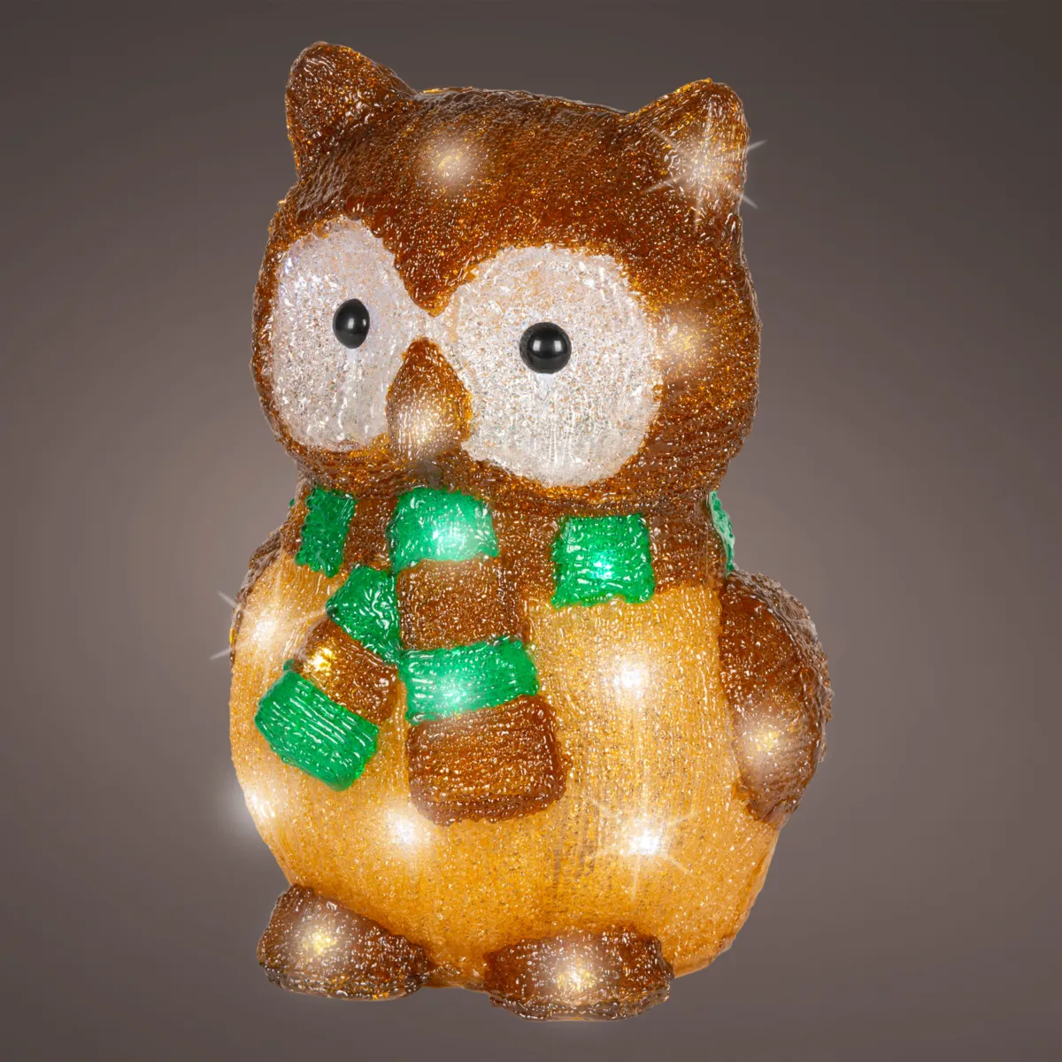 Gufo luminoso a pile 40 LED (H28 cm) Franklin Bianco freddo