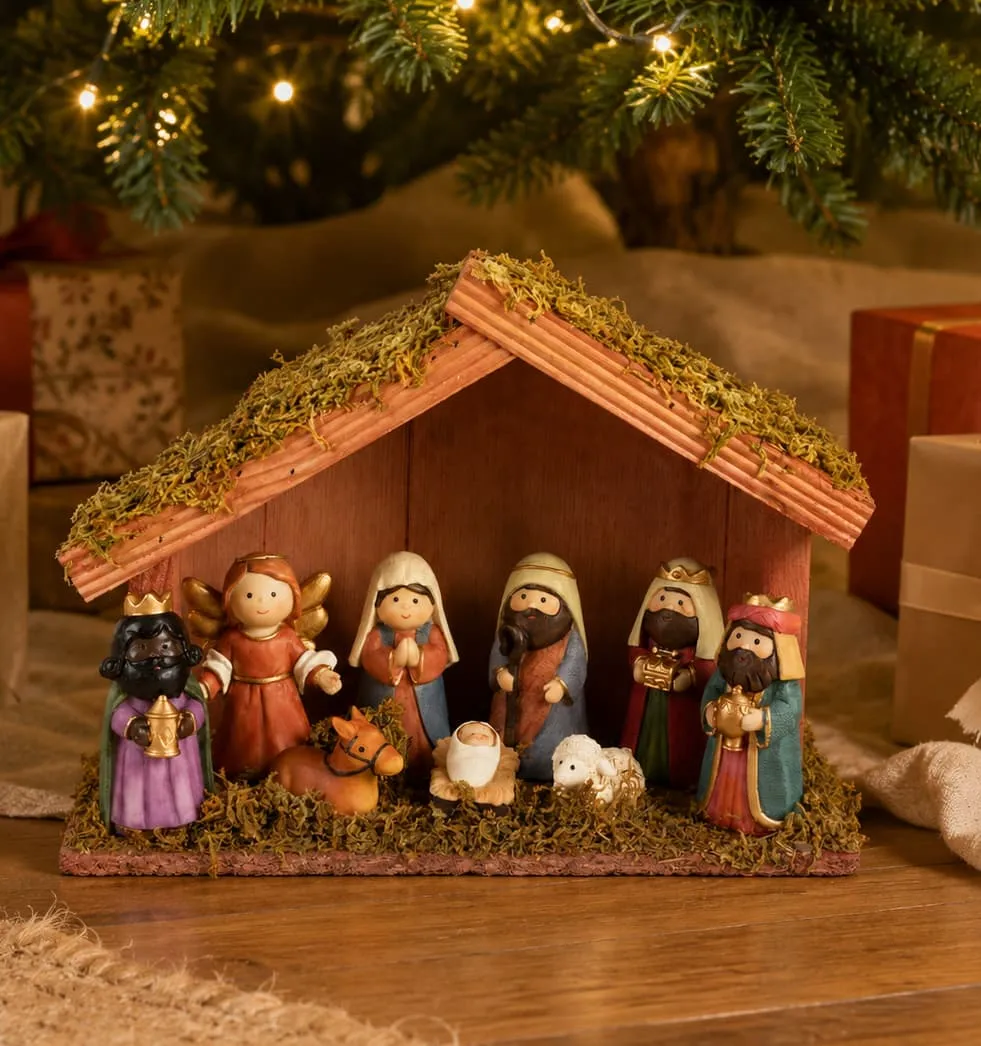 Presepe natalizio completo (H19 cm) Santa Emilia