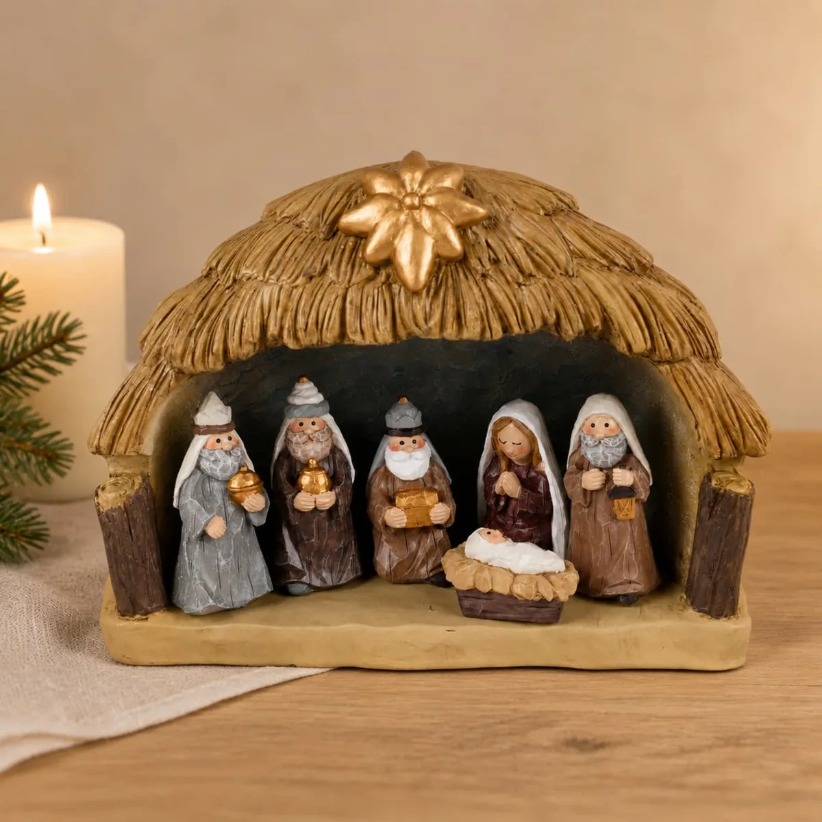 Crèche de Noël complète (H20 cm) Sainte-Clotilde