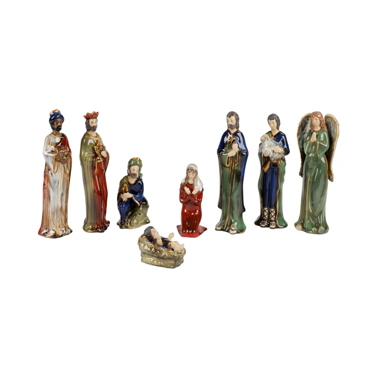 Le 8 statuine in porcellana (H18 cm) di Albertine