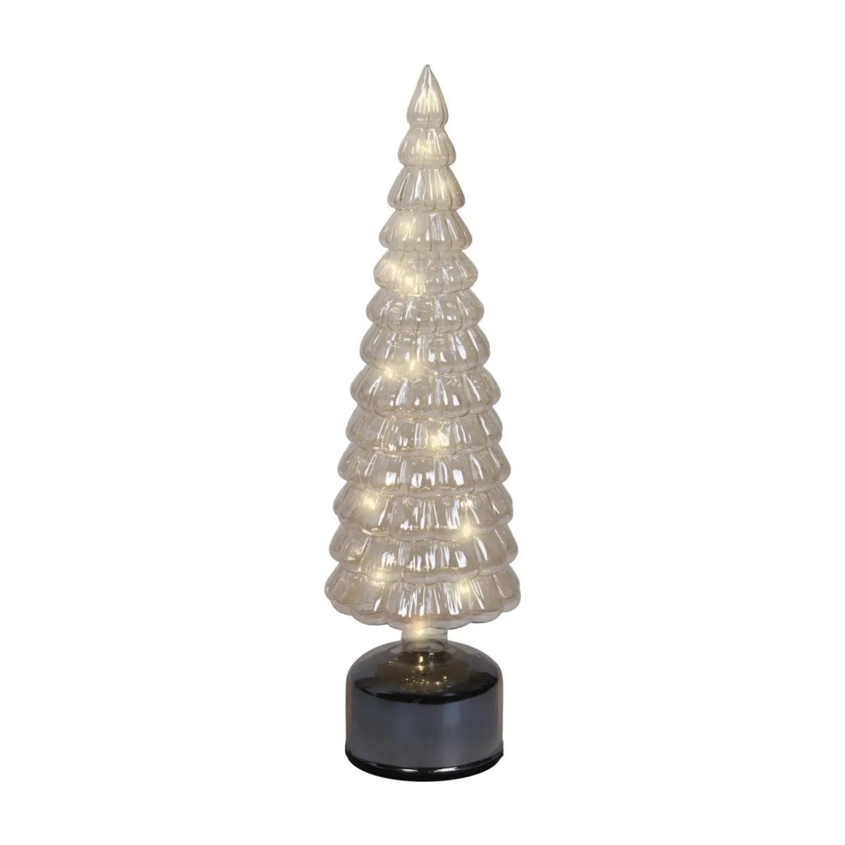 Albero luminoso rotante in vetro (H39 cm) Effetto eterno flash Ambra