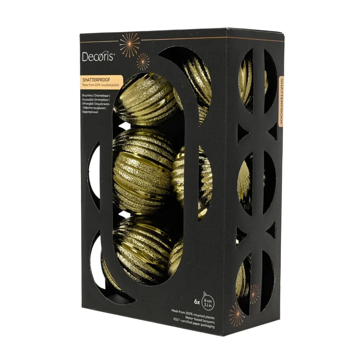Set di 6 palline di natale (D80 mm) Aravis Verde rosmarino lucido