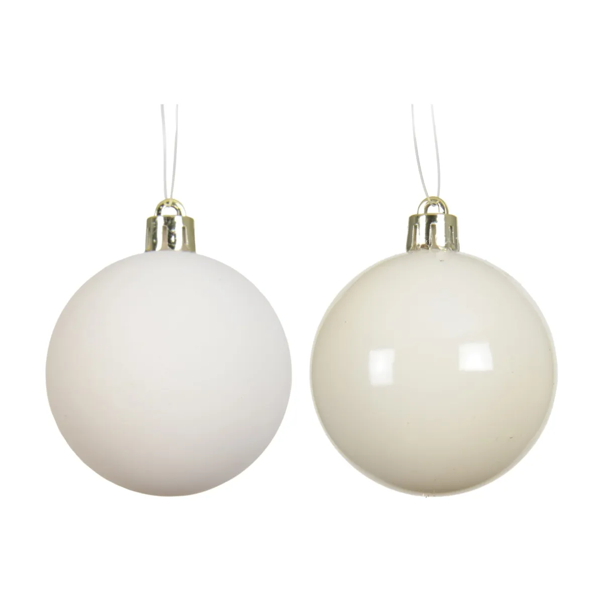 Lot de 6 boules de Noël (D80 mm) Aravis Blanc laine
