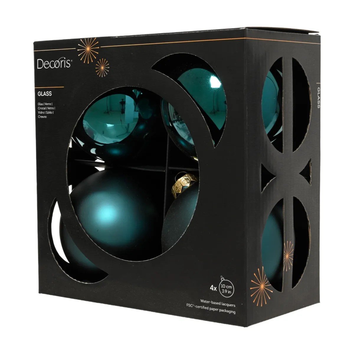 Set di 4 palline di natale in vetro (D100 mm) Boreale Smeraldo