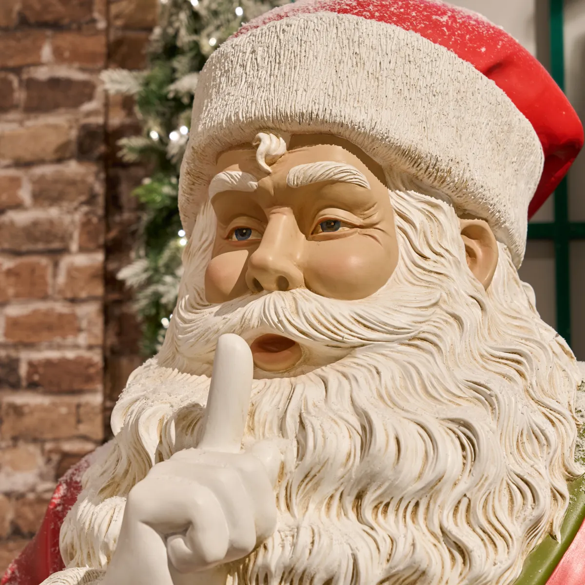Babbo Natale Tradizionale Gigante (H182 cm) Klaus silenzio sto arrivando
