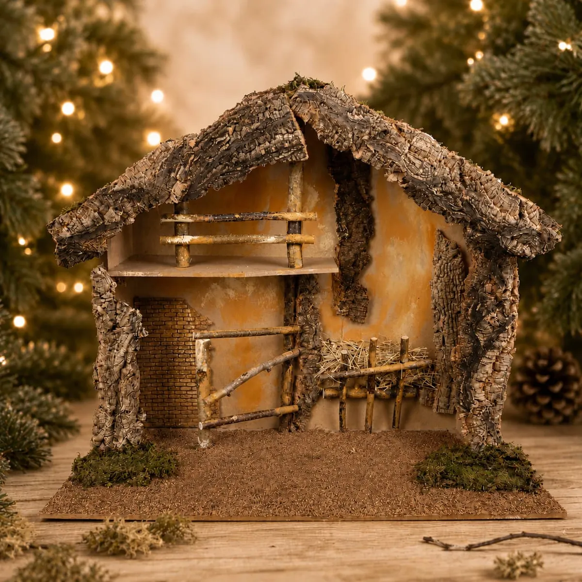 Crèche de Noël vide (H61 cm) Saint-Oscar
