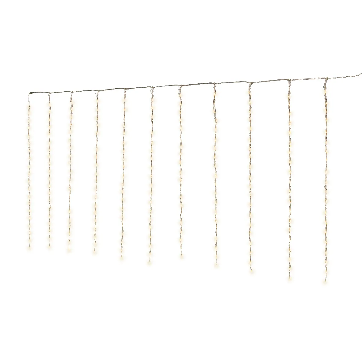 Guirlande lumineuse pour balcon 400 LED (L400 x H100 cm) câble transparent Neige tombante Blanc chaud