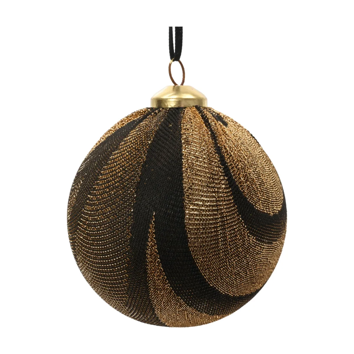 Set di 12 palline di natale (D80 mm) Riflessi Ondeggianti Oro