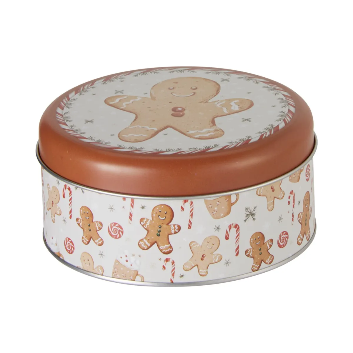 Set di 2 scatole rotonde in metallo Petits Biscuits Marrone