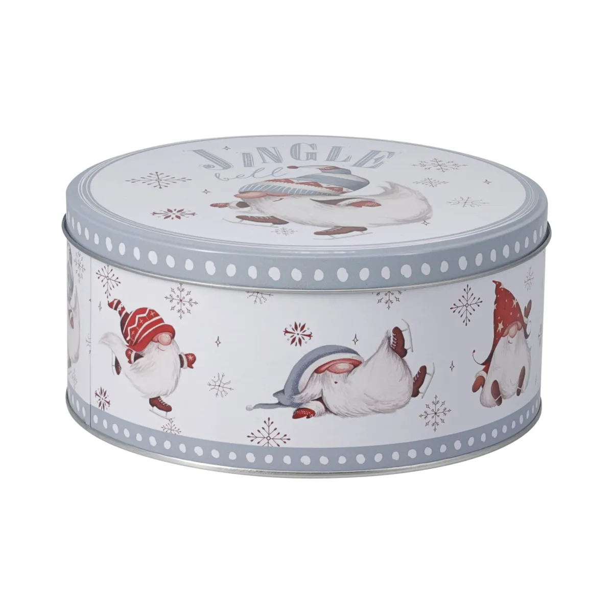 Set di 3 scatole rotonde in metallo con elfi gioiosi Multicolore