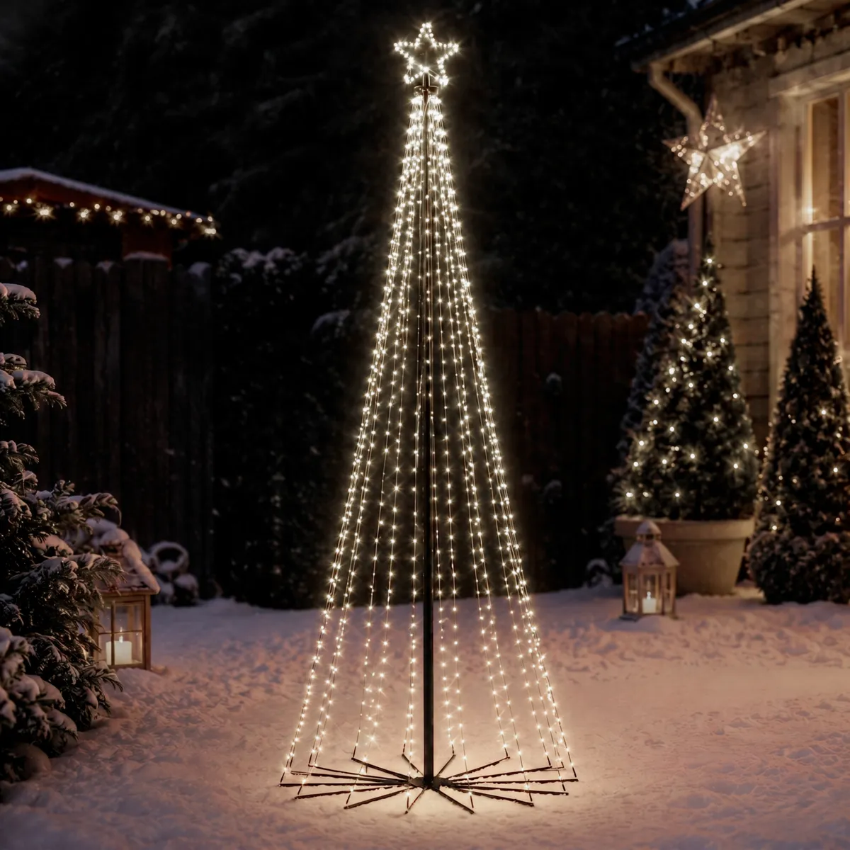Cono luminoso 706 LED (H240 cm) Effetto scintillante di Natale Bianco caldo