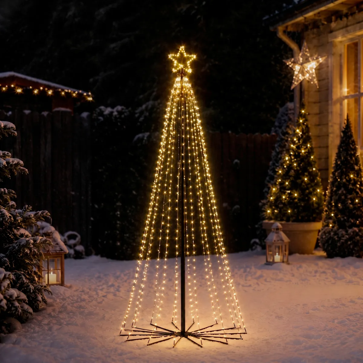 Cono luminoso 541 LED (H180 cm) Effetto scintillante di Natale Bianco caldo dorato