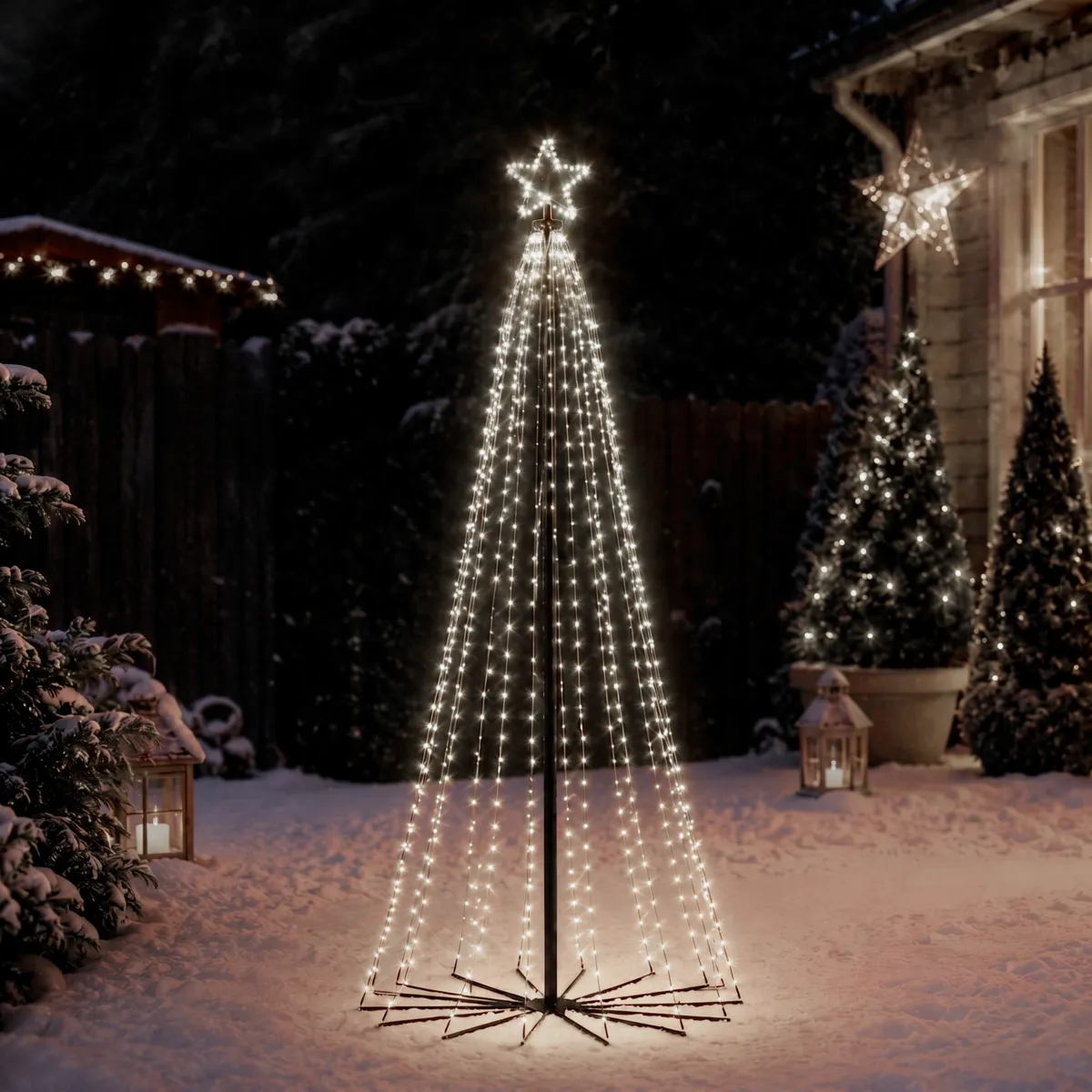 Cono luminoso 541 LED (H180 cm) Effetto scintillante di Natale Bianco caldo