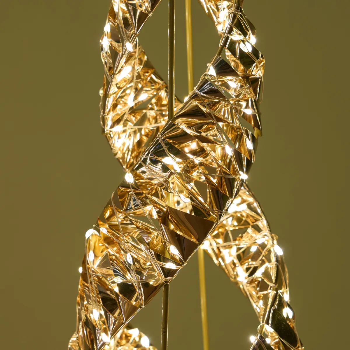 Cono luminoso e stella 400 LED (H80 cm) Effetto Flash Oro chiaro e bianco caldo