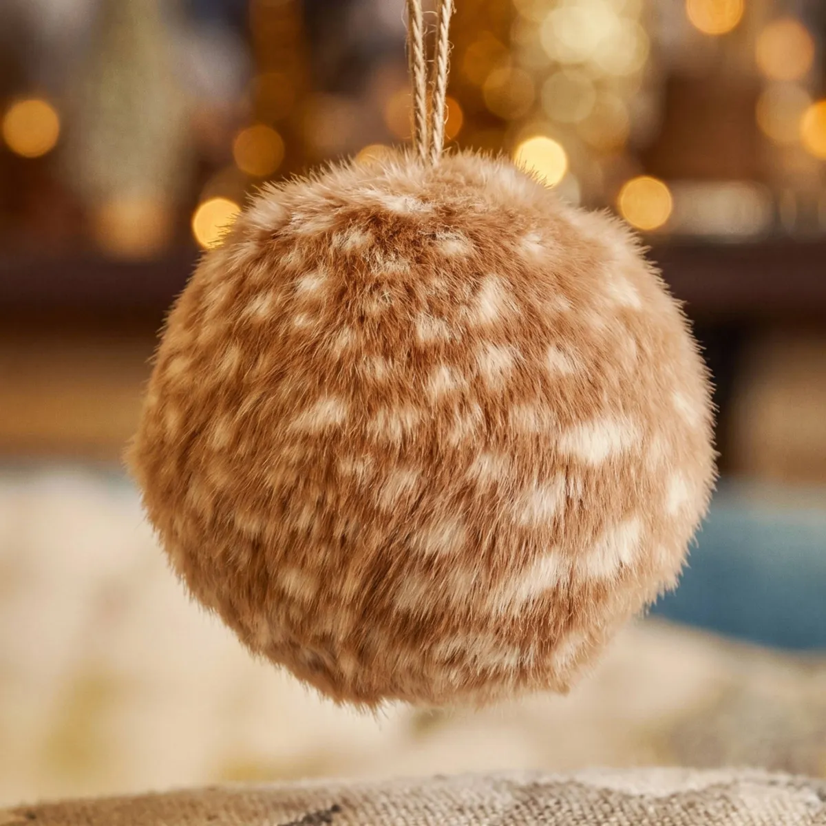 Pallina di natale (D120 mm) Cosy Pelliccia Cognac