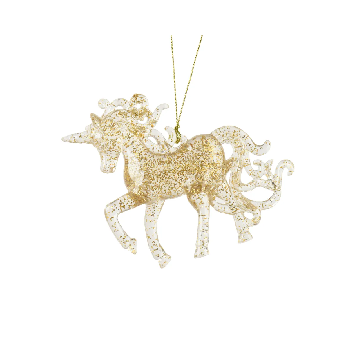 Addobbi natalizi (H8 cm) La mia unicorno glitterato Oro