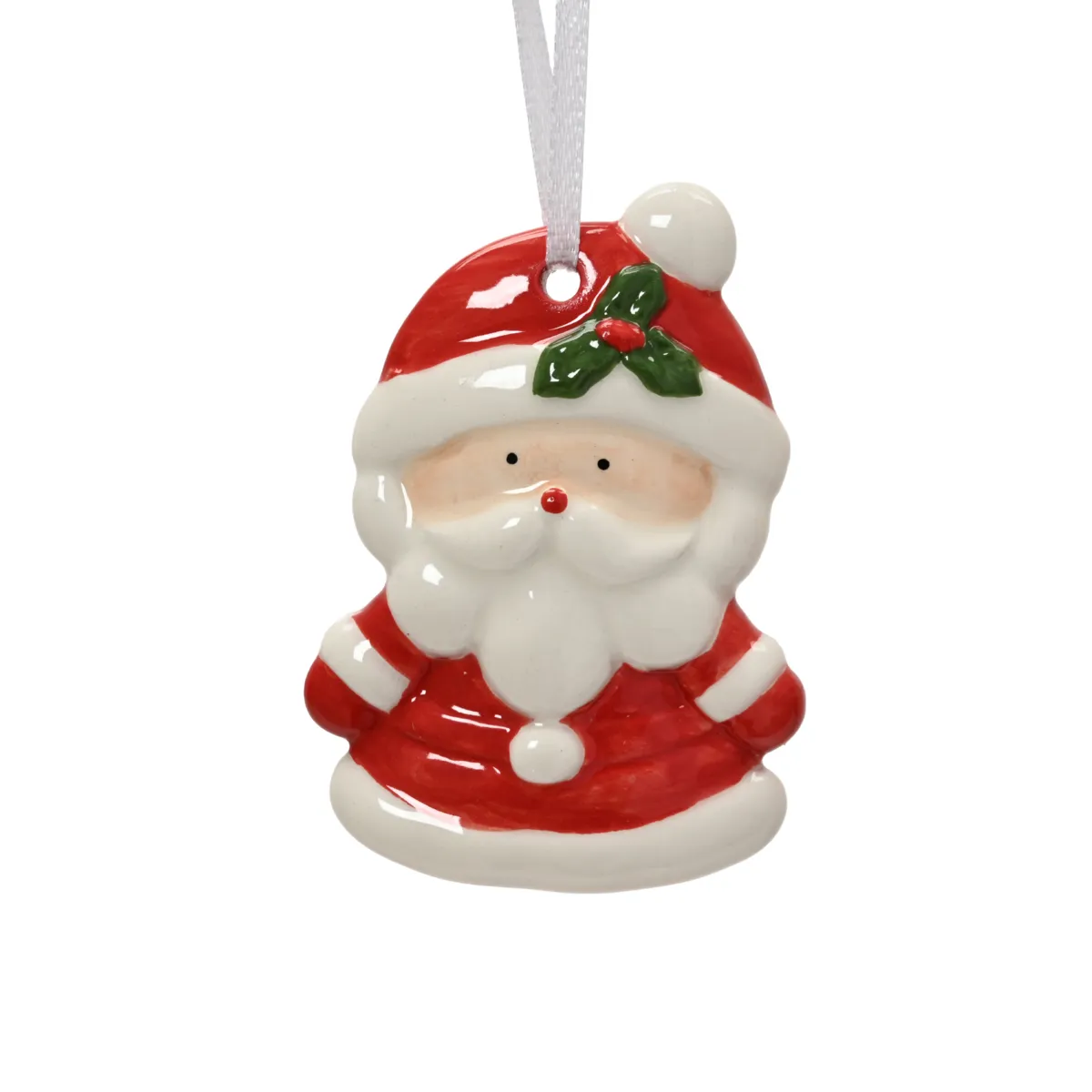Addobbi natalizi in dolomite (H8 cm) Mamma Natale Rosso e bianco