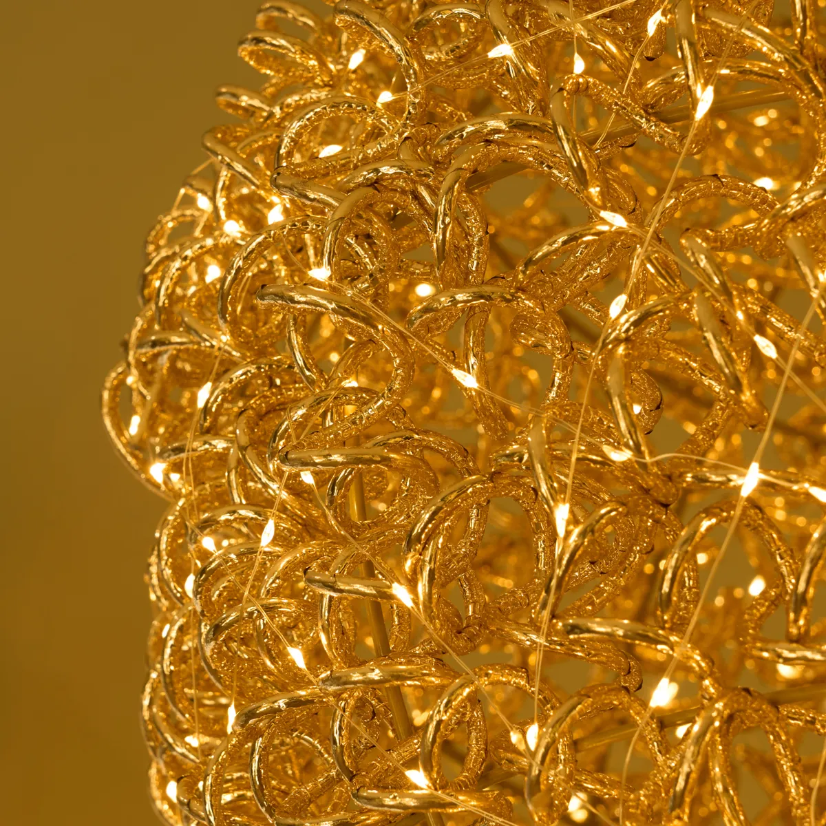 Palla di Natale luminosa 700 LED (D55 cm) Veglione Flash Oro intenso e bianco caldo