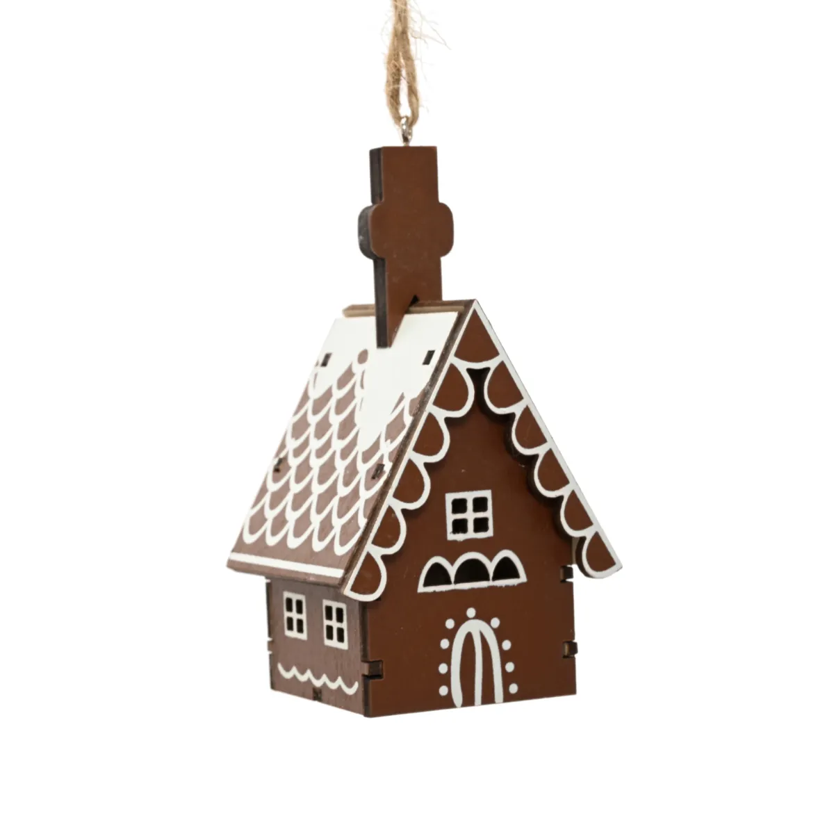Addobbi natalizi in legno (H10 cm) Casa artica Marrone