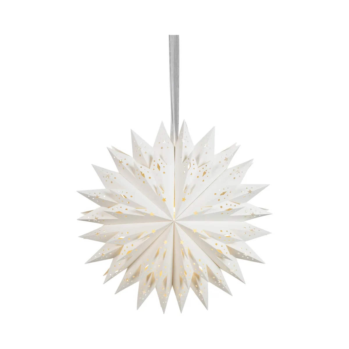 Lampada a sospensione luminosa in carta (D58 cm) Origami Nordic Bianco e bianco caldo