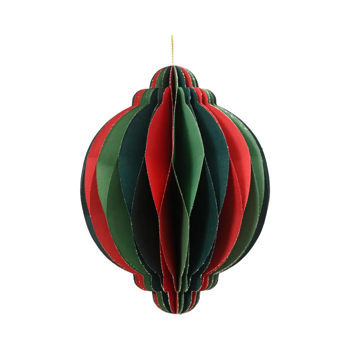 Sfera di carta da appendere (H15 cm) Chiusura Magnetica Rosso e verde