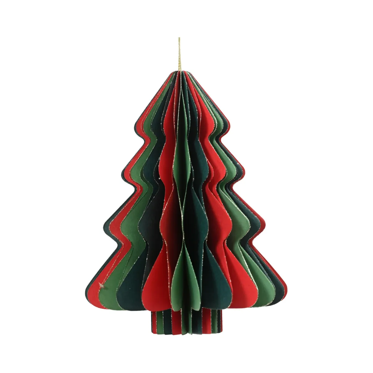 Albero di carta da appendere (H40 cm) chiusura magnetica Rosso e verde
