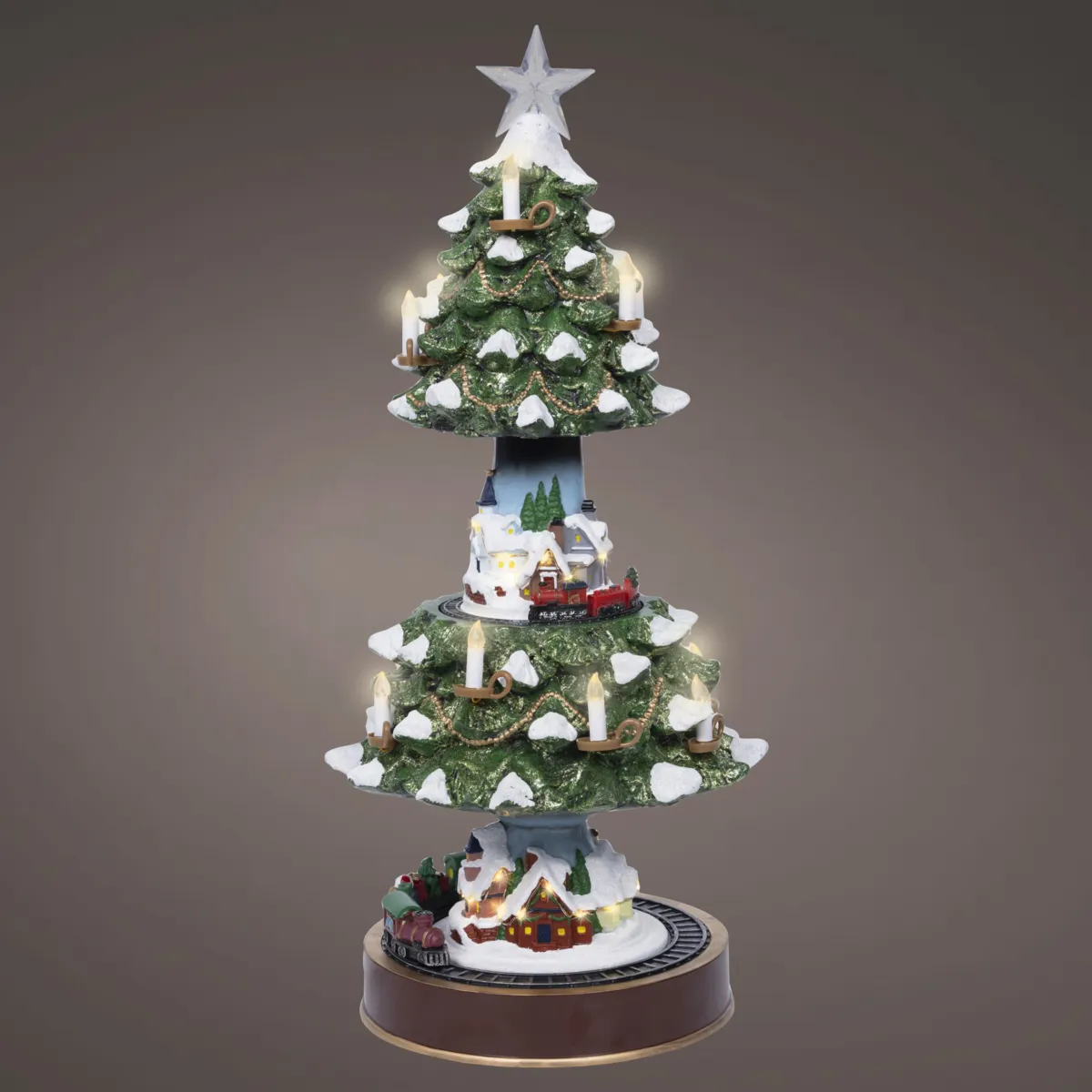 Villaggio di Natale luminoso e animato USB (H49 cm) Il Treno delle Meraviglie