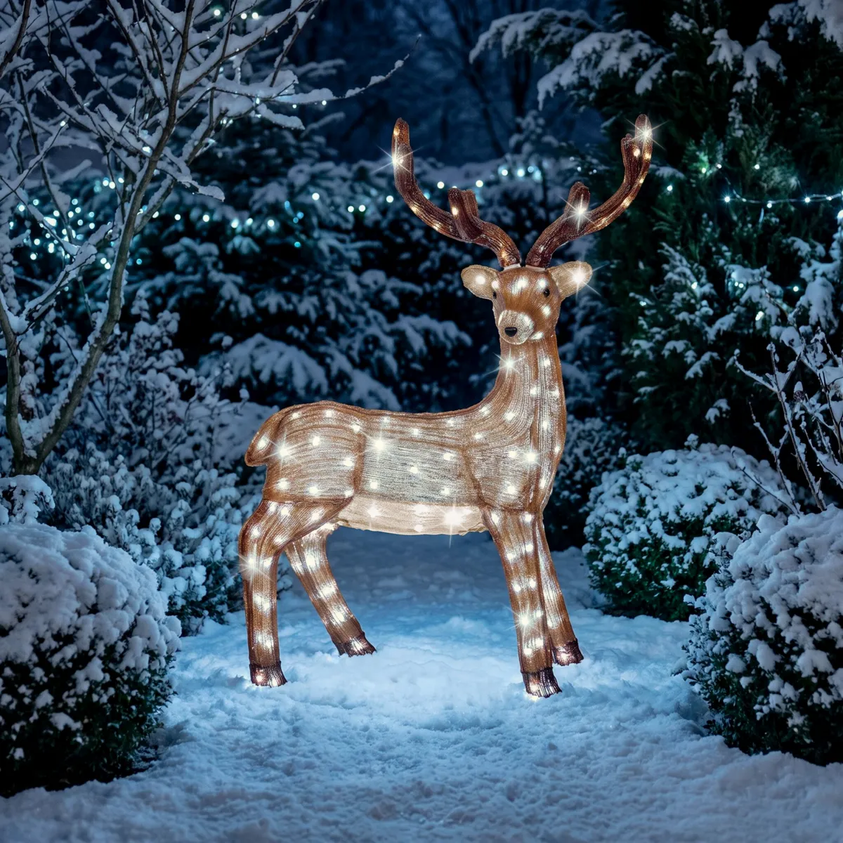 Renna luminosa 150 LED (H86 cm) Dasher Bianco freddo