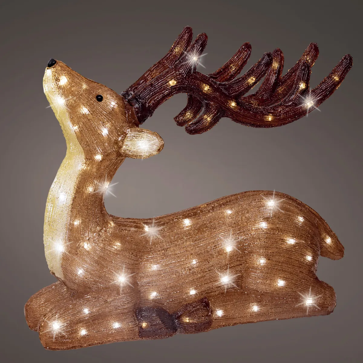 Renna luminosa 120 LED (H56 cm) Dasher allungato Bianco freddo