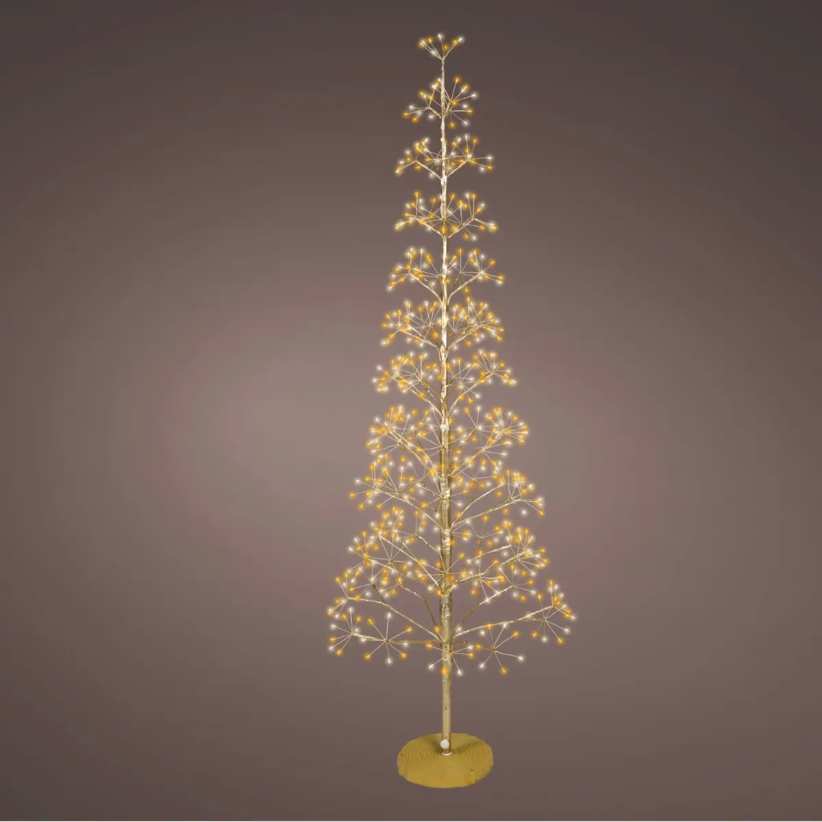 Albero luminoso 624 LED (H150 cm) Abete Polare Oro e bianco caldo dorato
