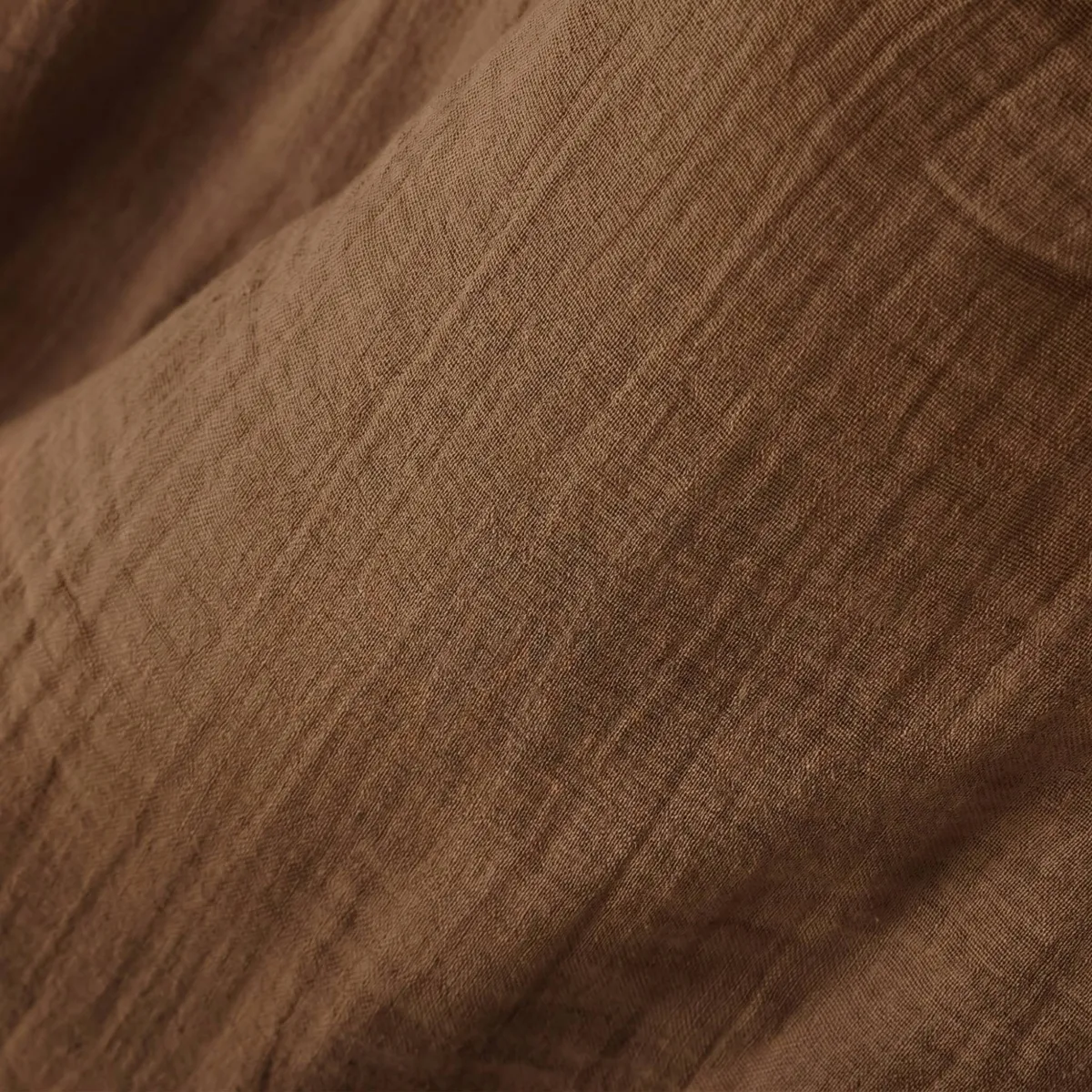 Drap plat gaze de coton (270 x 300 cm) Gaïa Brun