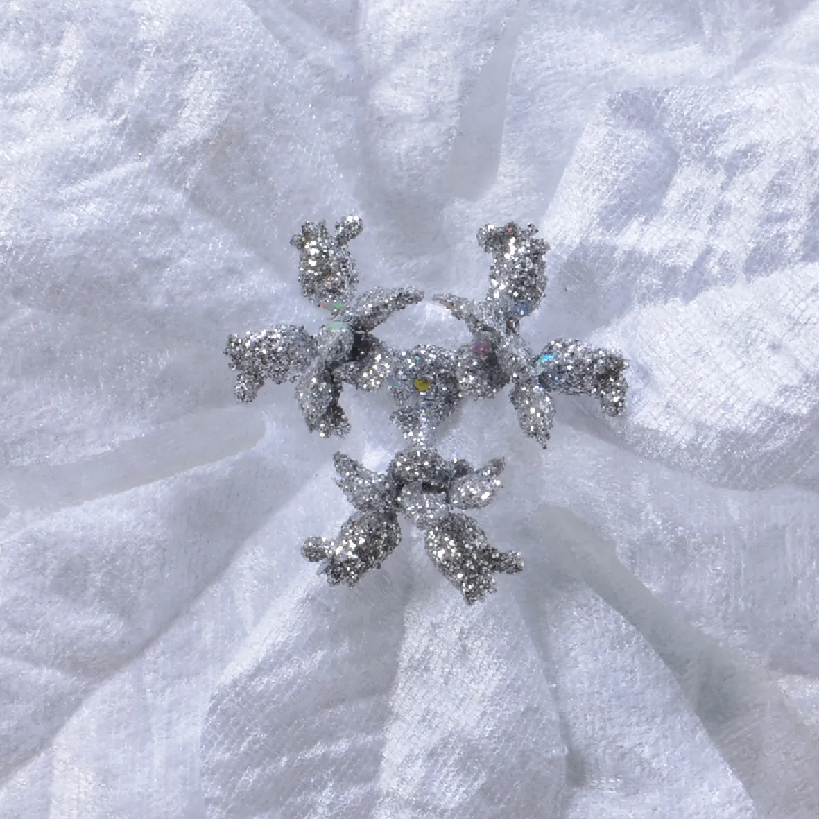Fiore di Natale Noelie a clips Bianco