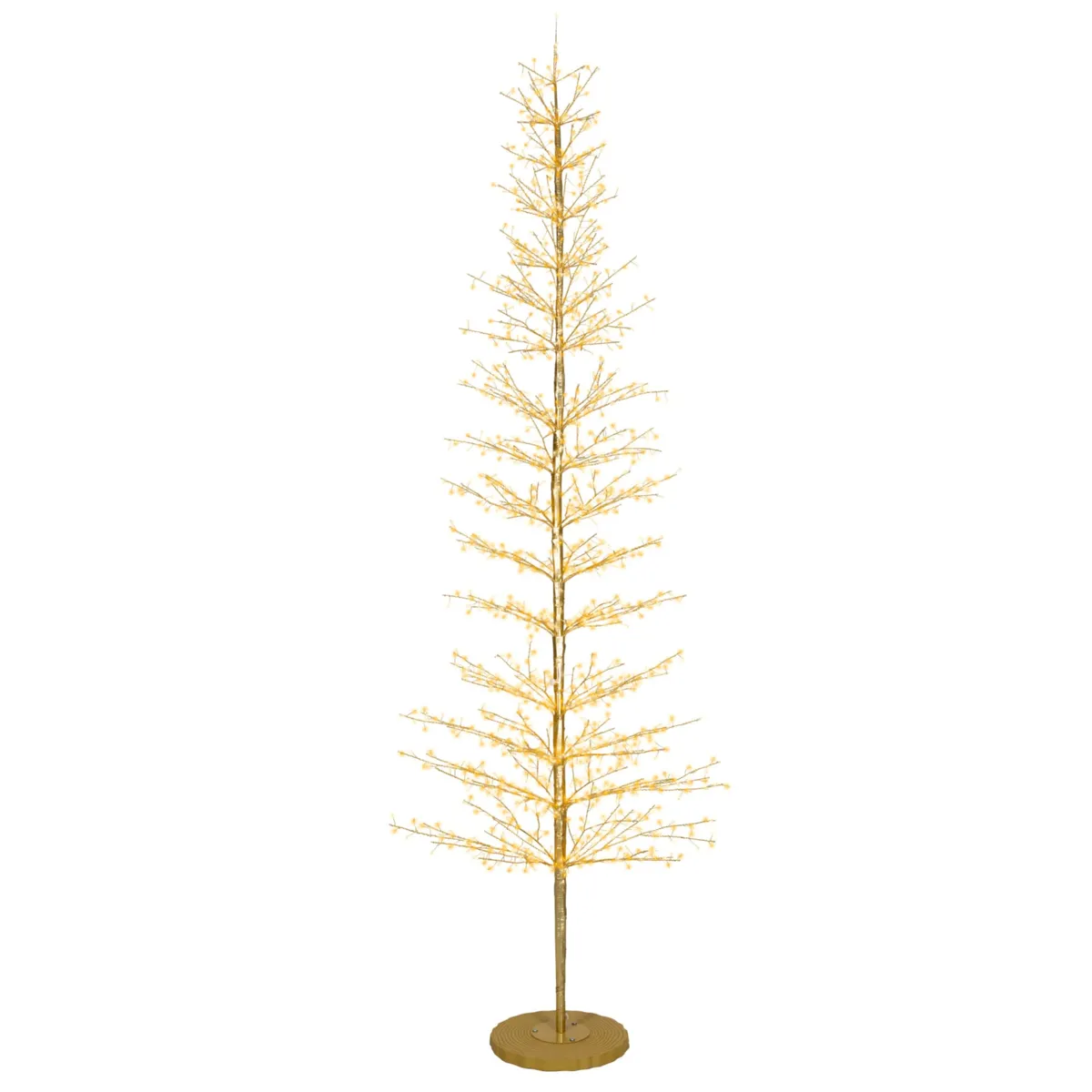 Albero luminoso 2048 LED (H270 cm) Atlas Oro e bianco caldo