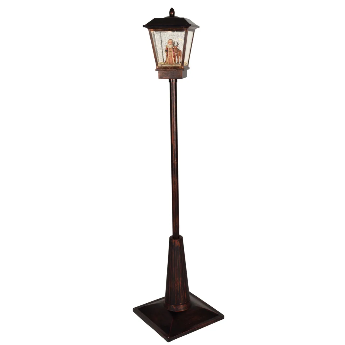 Lampione illuminato e animato 7 LED (H180 cm) Palla d'acqua Babbo Natale Iridescente