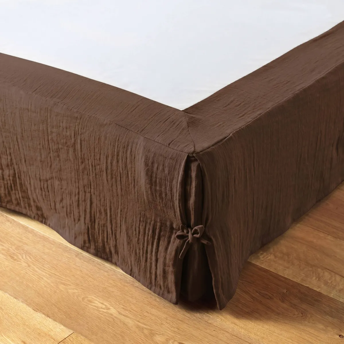 Bettumrandung Baumwoll-Musselin (160 x 200 cm) Gaïa Braun