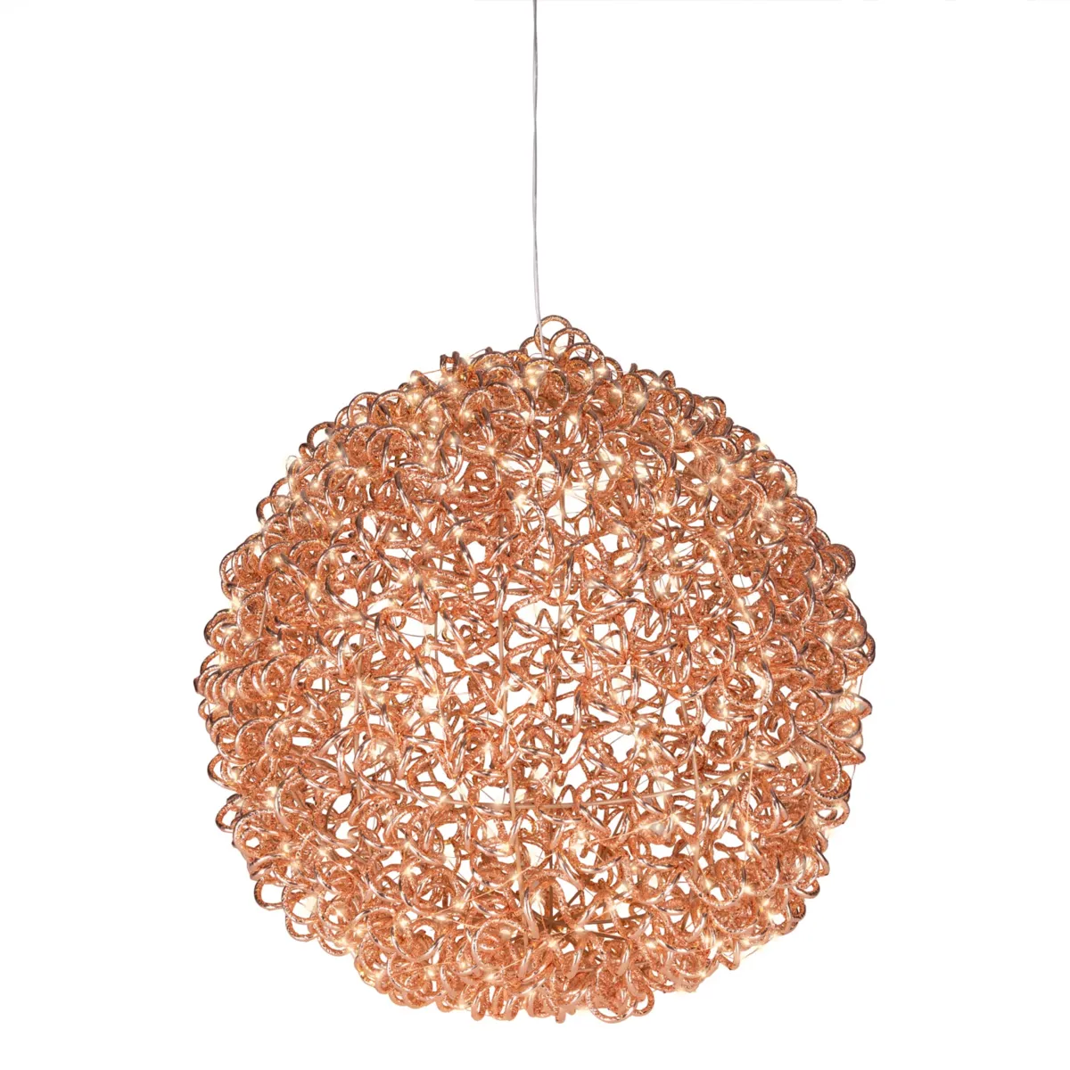 Palla di Natale luminosa 700 LED (D55 cm) Veglione Flash Rame rosa e bianco caldo