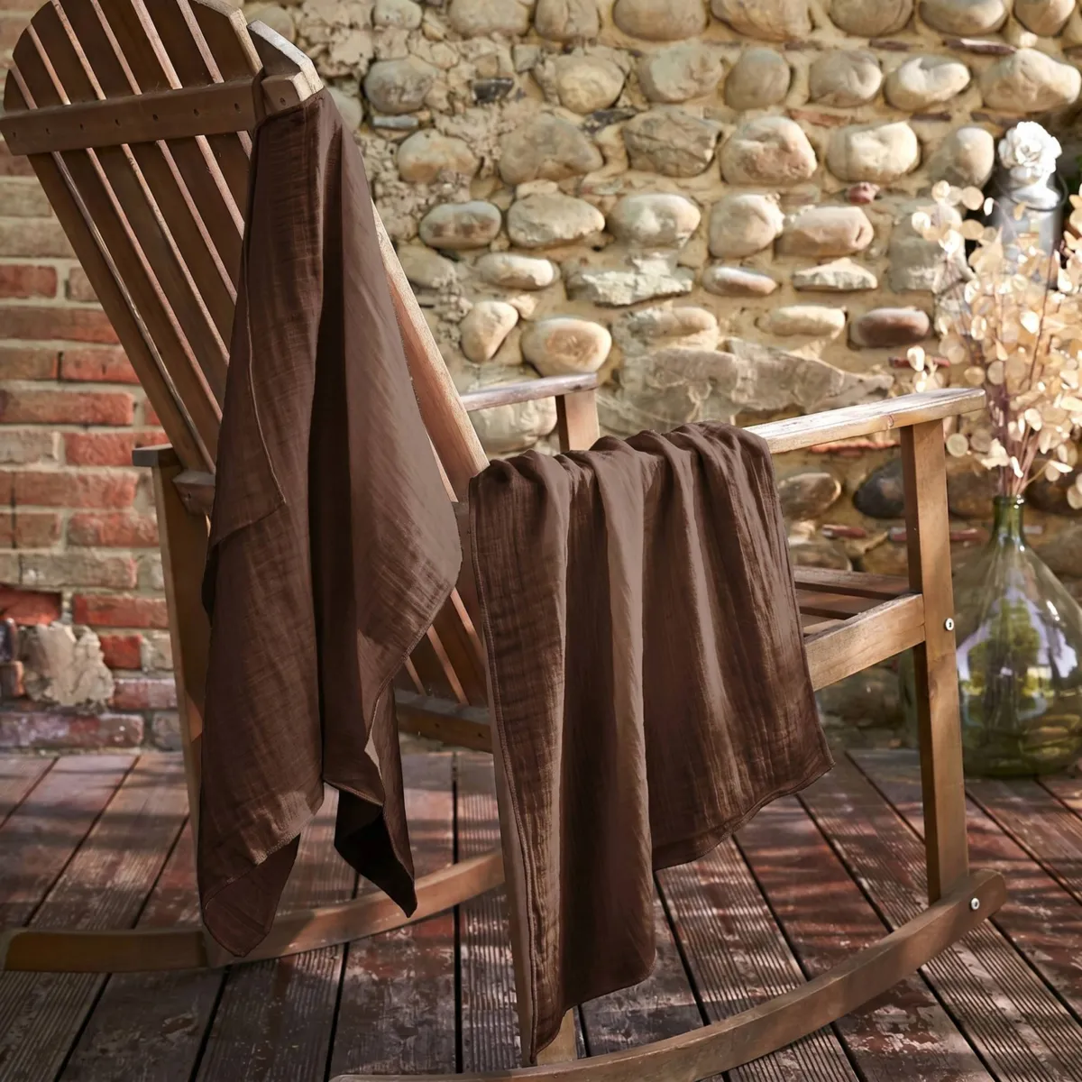 Set di 2 asciugamani in garza di cotone (50 x 70 cm) Gaïa Marrone