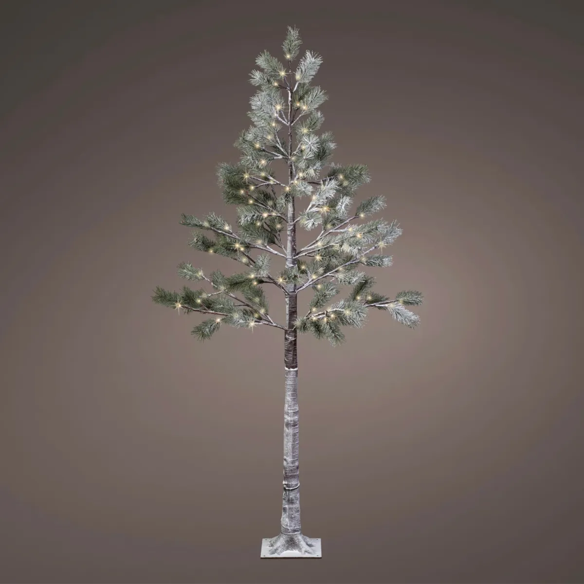 Albero di Natale luminoso 96 LED (H180 cm) Pino Clarius Verde innevato e bianco caldo